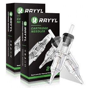 Aiguille Tatouage RL, Rayyl 40 Pièces Aiguilles de Cartouche de Tatouage 12 Aiguilles de Tatouage Jetable avec Round Liner 1