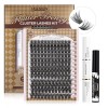 Lashview 56d kit dextension de cils DIY, kit dextension de cils Cluster, kit de cils personnel, cils personnels avec colle 