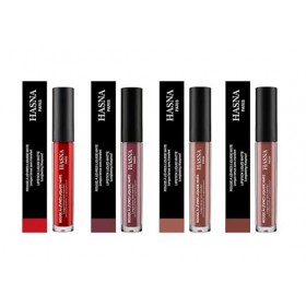 HASNA PARIS - Collection Rouge à Lèvres Liquide MATE - Sans Transfert, Longue tenue HALAL 4x6ml