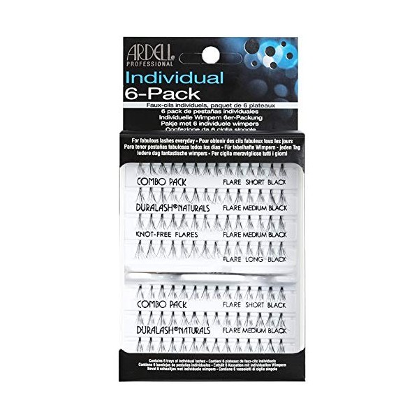 ARDELL 6 Pack Knot-Free Individuals Combo Black Faux-cils