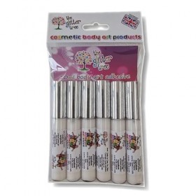 Adhésif cosmétique pour le corps : 6 récipients individuels incassables de 10 ml avec applicateur éponge pour une utilisation