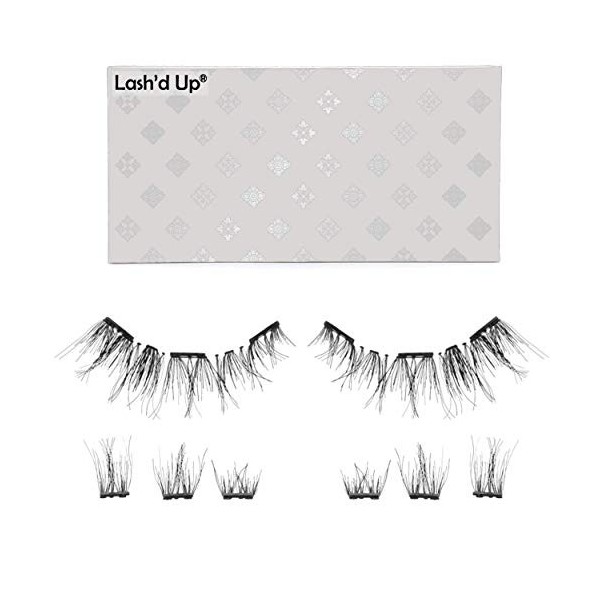 Lash’d Up® Cils Magnetiques Naturel 3 Aimants peut aussi être porté comme 2 aimants Faux Cils Volume Russe 3D Réutilisable 