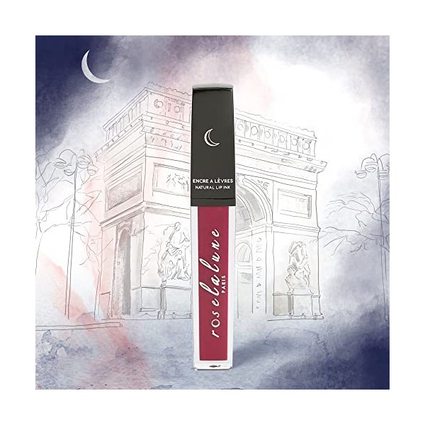 Rose La Lune - Encre à lèvres sans transfert - Mat - Longue tenue - Couleur Framboise -100% naturelle - Formulée en France - 