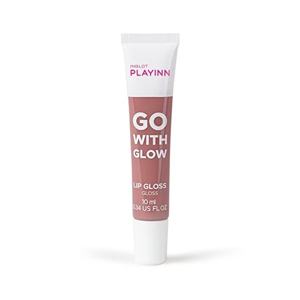 Inglot Playinn Gloss levres Go With Glow | Formule Hydratante Pour des Lèvres Douces et Lisses | Teintes Fruitées | Finition 