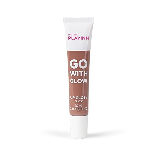 Inglot Playinn Gloss levres Go With Glow | Formule Hydratante Pour des Lèvres Douces et Lisses | Teintes Fruitées | Finition 