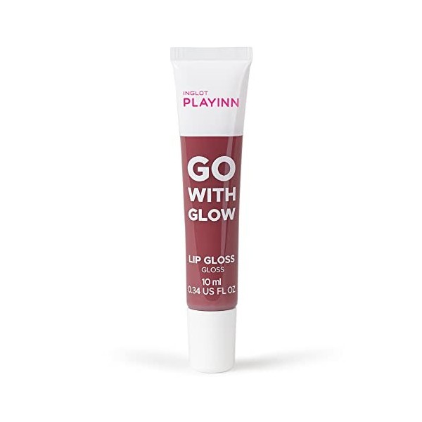 Inglot Playinn Gloss levres Go With Glow | Formule Hydratante Pour des Lèvres Douces et Lisses | Teintes Fruitées | Finition 