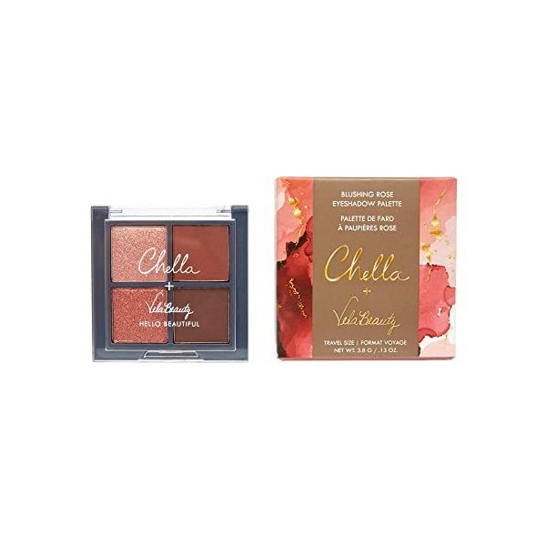 Chella Blushing Rose Eyeshadow Palette, Travel Size NET WT. 3.8g/0.13oz 