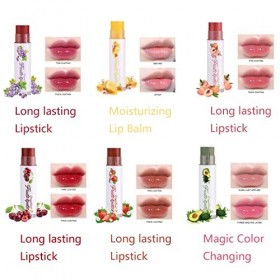 Ensemble de Baume à Lèvres aux Fruits Gireatick 6pcs, Rouge à Lèvres Magique Changeant de Couleur, Rouge à Lèvres Hydratant E