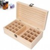 BEIJIALY Boîte de Rangement en Bois pour Huiles Essentielles, 24 Grilles, Support Multifonctionnel en Bois pour Huiles Essent