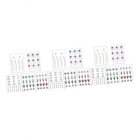 FRCOLOR Lot de 15 autocollants en cristal pour le visage - Bijoux pour les ongles - Fantaisie - Maquillage - Strass - Pour le