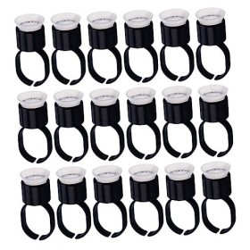FRCOLOR Lot de 100 bagues de tatouage, conteneurs jetables, conteneurs à cils, anillos Para Pegamento De Pestañas, anneau de 