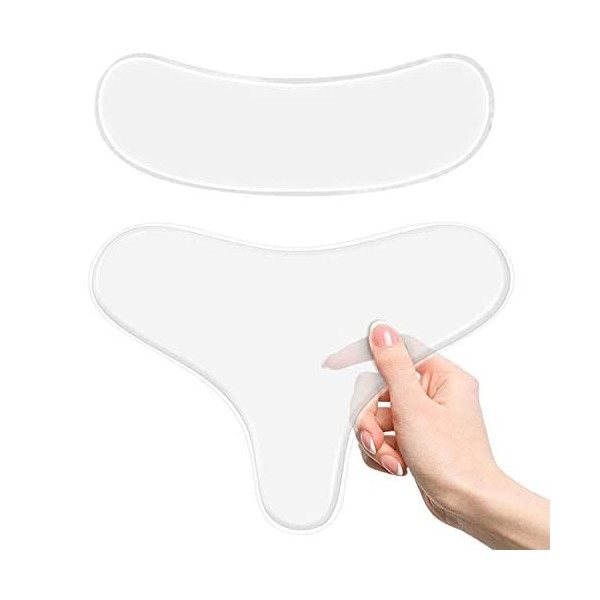 PHCOMRICH Patchs Anti-rides pour le Cou et la Poitrine, 2 Tampons Réutilisables en Silicone 100% de Qualité Médicale, Réduise