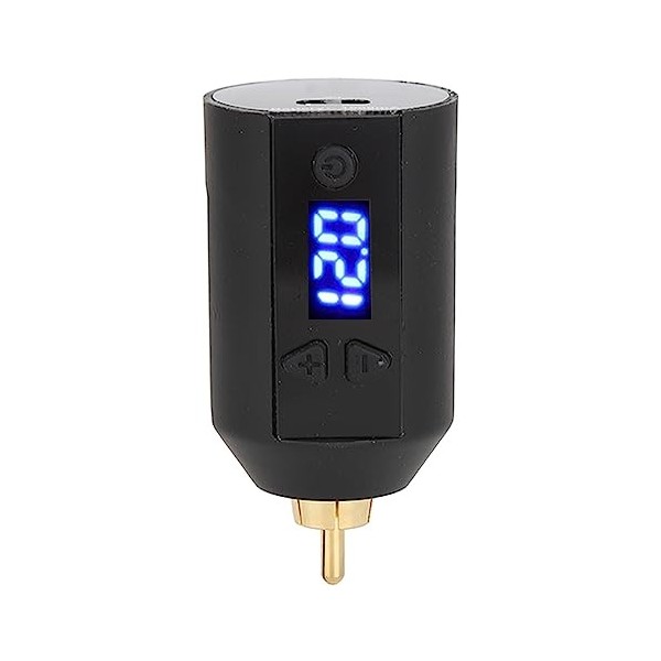 Tattoo Power Supply 3‑12V USB Charge sans Fil 1500mAh RCA Interface Tattoo Pen Battery avec Affichage LED, 7 Heures Dautonom