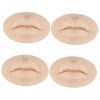 FRCOLOR Lot de 4 faux lèvres en cuir de tatouage en silicone - Modèle dentraînement des lèvres - Modèle de piercing à lèvres