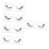 FRCOLOR 3 Paires Cils Faux Violet Coloré Fibre Manquer Cosmétique