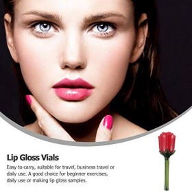HAKIDZEL 12 Pièces Tube Brillant à Lèvres Rose Flacon De Brillant à Lèvres Rechargeable Fleur Brillant à Lèvres Tubes Tube De