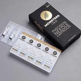 Monsters Ink 20 x aiguille tatouage 1rl pour machine tatouage encre tatouage professionnel aiguille tatouage 1rl 0,30 mm 