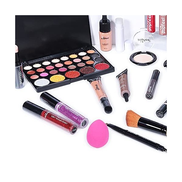 Kit De Maquillage Pour Femme Kit Complet | 27 Pièces Cosmetics Set De Maquillage Pour Le Visage, Les Yeux Et Les Lèvres - Pal