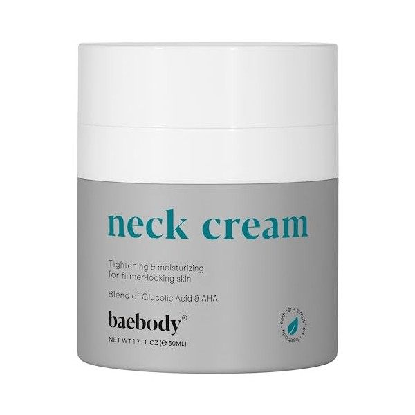 Baebody crème cou avec ahas, coq10, acide glycolique et thé vert, 1,7 onces