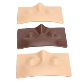 Planche de Pratique de Maquillage des Yeux 3D, Planche de Pratique de Maquillage des Yeux Blanc Jaune Noir 3 Pièces en Silico