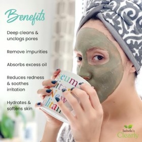 Clearly CLAY, masque facial pour nettoyer les pores en profondeur, hydrater, adoucir la peau | 100% pure argile verte françai