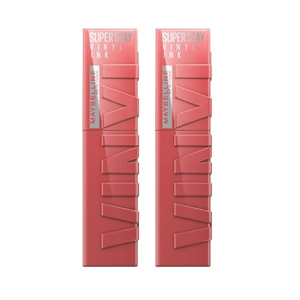 Maybelline New York SuperStay Vinyl Ink Teinte à Lèvres Couleur 35 Cheeky + SuperStay Vinyl Ink Couleur 20 Coy Bright Finish ...