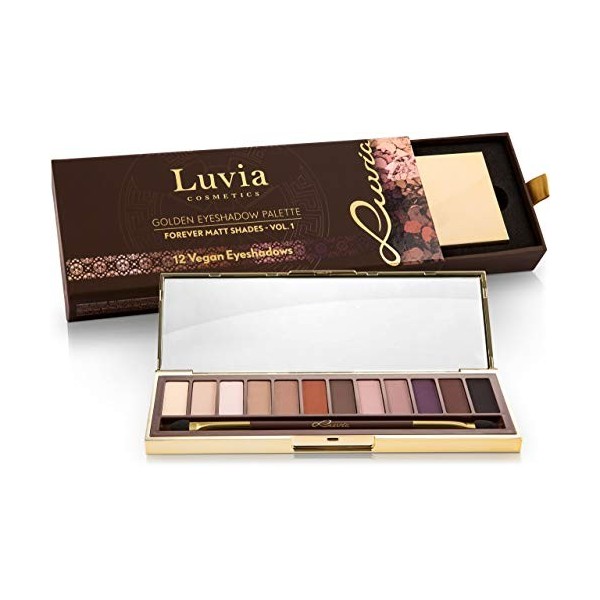 Luvia Palette de fards à paupières professionnels – Forever Matt Eyeshadow Palette – avec 12 mats Nude, marron et tons terre 