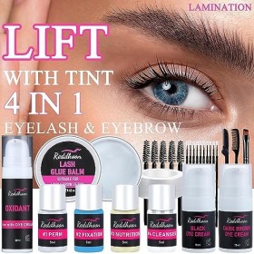 2023 Greyghsot 4 In 1 Rehaussement Cils Avec Teinture Noir Et Marron , Colle Solide Modifiée Rehaussement Cils Kit Rehaussem