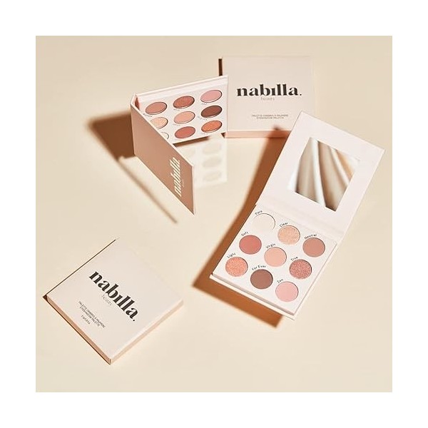 Nabilla Beauty | Palette fards à paupières - 9 teintes - Beige nude 03 🌟 | Ombres à paupières haute pigmentation, finis mat e