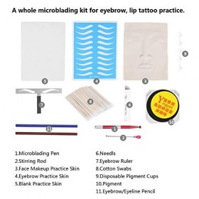 Kit de microblading de sourcil, tatouage de lèvre de maquillage de lèvre de lèvre de pratique daiguilles de peau de règle de