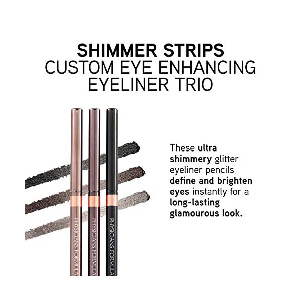 Physicians Formula - Shimmer Strips Custom Eye Enhancing Eyeliner Trio - Ensemble de 3 Eyeliners Look Naturel - Formule Longu