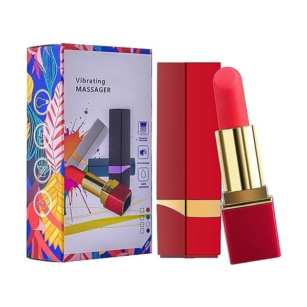 Rouge À Lèvres Vibrant femme Vịbrömássëúrs Femînîn Clîtôrîdîen Sîlencièux,Sèxtôysé Côuplè Pláîsir Fémmé Pörtáble,Vịbrömássëúr