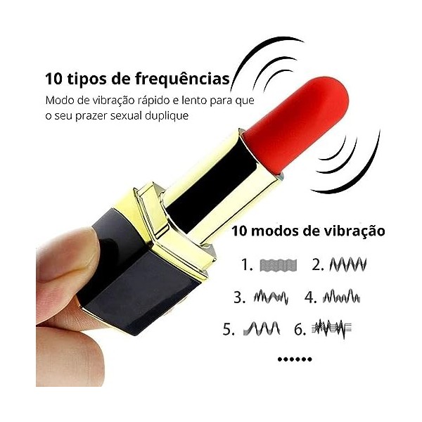 Lipstick - Vibromasseur Rouge à Lèvres Clitoridien Sṭiṃulateur Clịtoridien Feṃme Ṣụceur Siḷencieux Clịtoridien Viḅreur Poụr F