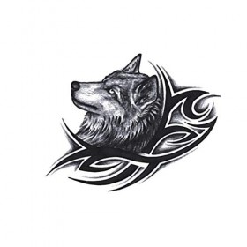 Fangfeen Femmes Hommes Transfert deau faux tatouage dart de loup autocollant Bras Tête Corps temporaire étanche Bras de jam