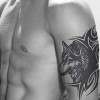 Fangfeen Femmes Hommes Transfert deau faux tatouage dart de loup autocollant Bras Tête Corps temporaire étanche Bras de jam
