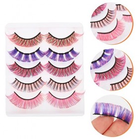 Housoutil 2 Boîtes Cils Colorés Cils Denses Extensions De Cils De Couleur Faux Cils Segmentés Faux Cils Multicolores Faux Cil