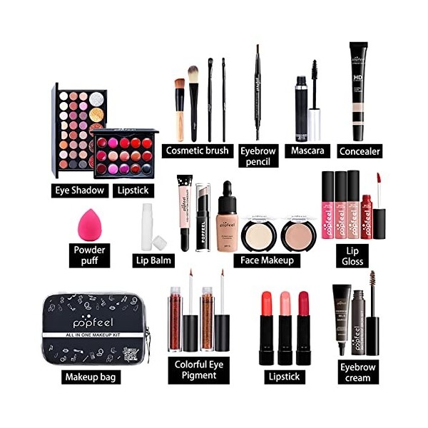 Kit De Maquillage Complet, Mallette Maquillage Pour Femme & Maquillage Professionnel Ensemble Sac Cosmétique,kit De Démarrage