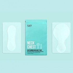 SiO Beauté décolleté plongeant – Patchs de lissage réutilisables en silicone pour le cou et la poitrine SkinPad + Collier 