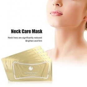 Masque pour le Cou, 5Pcs Collagène Anti-Rides Lifting du Cou Masque Hydratant Raffermissant Intense pour Resserrer la Peau Li