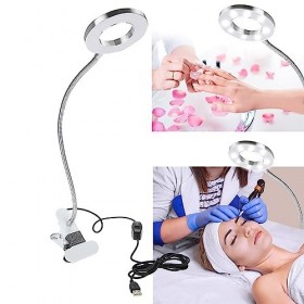 AYNEFY Lampe de Table, Lampe LED Microblading pour Maquillage Beauté USB avec Pince en Métal pour Tatouage de Sourcils, Tatou