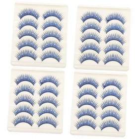 FRCOLOR Lot de 20 paires de faux cils colorés doux et légers Faux cils naturels Faux cils naturels Cosplay Cils diamant doux 