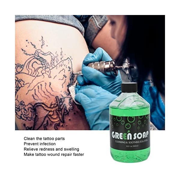 Solution de Savon Vert Nettoyant pour Tatouage, Savon Vert concentré pour Tatouage, Savon Vert Professionnel sans Danger pour