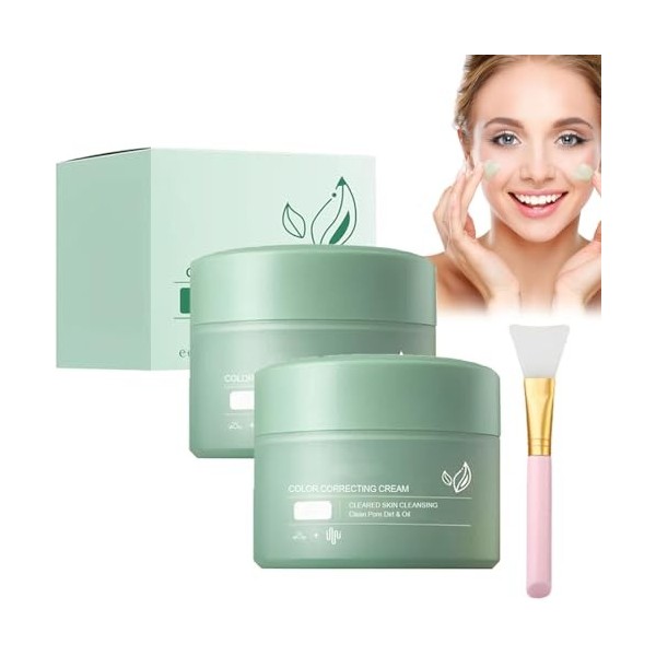 Color Correcting Cream, Color Correcting Moisturizer, Anti Redness Face Cream, Soothing Facial Cream 2PCS 