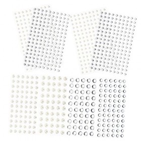 POPETPOP 36 Feuilles Beauté Strass Visage Maquillage Gemmes Visage Strass Autocollants Corps Cheveux Paillettes Carte Perle A