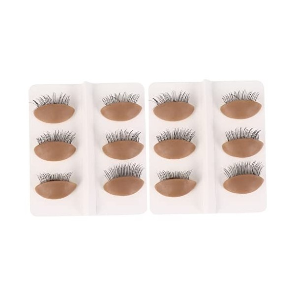 POPETPOP 6 Paires Modèle De Tête De Cils à Greffer Fausses Paupières Tête Mannequin Paupières De Remplacement Tête De Mannequ