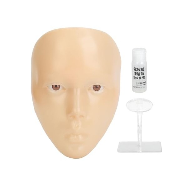 5D Cosmétique Pratique Visage Ensemble Silicone Réutilisable Maquillage Mannequin Visage Avec 20ml Huile Nettoyante Pour Sour