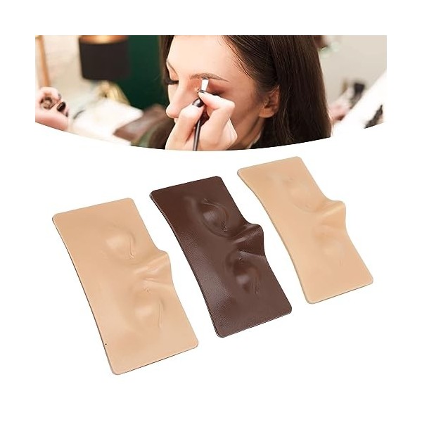 Planche de Pratique de Maquillage pour les Yeux, 3 Pièces, Réutilisable, Maquillage 3D, Visage avec les Yeux Fermés, Améliore