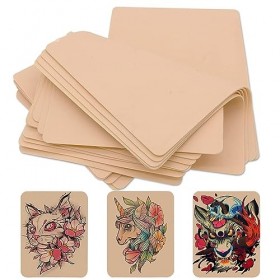 HEYOUTH 20 Pièces Peau Synthétique Tatouage,fausse peau Tatouage Double face 19 x 14 cm,pour Tester le Machine Tatouage,Convi