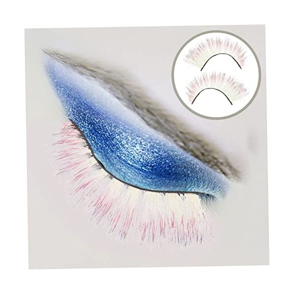 Housoutil 25 Paires De Faux Cils Colorés Faux Cils Réutilisables Faux Cils De Fête Cils DHalloween Faux Cils Dramatiques Cil