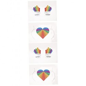 FRCOLOR Lot de 4 autocollants à paillettes arc-en-ciel Lgbt-arc-en-ciel Lgbt Party Favorisations Gay Pride Décor arc-en-ciel 